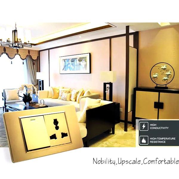 Interruptor de parede elétrico de iluminação multifações e soquete grande painel